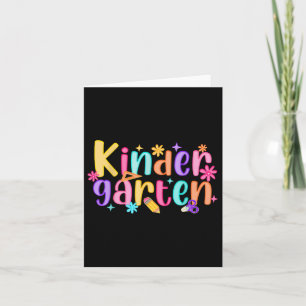 Hello Kindergarten Teacher Girls Kid Preppy Back T Card