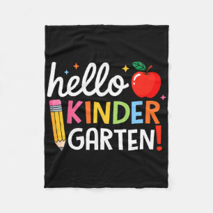 Hello Kindergarten Teacher Kids Back To School Fir Fleece Blanket