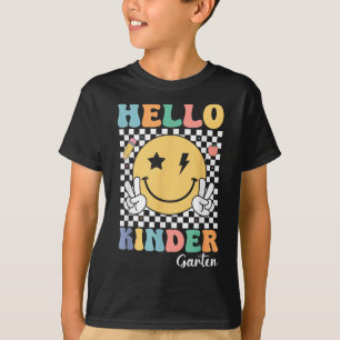 Hello Kindergarten Teacher Kids Retro Smile Back T T-Shirt