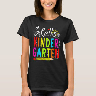 Hello Kindergarten Teacher Student Back To School  T-Shirt
