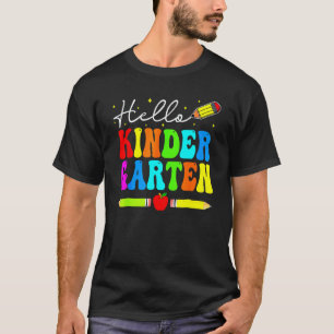 Hello Kindergarten Teacher Student Team Happy Back T-Shirt