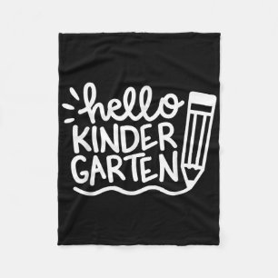 Hello Kindergarten Teacher Student Welcome Back To Fleece Blanket