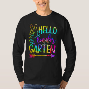 Hello Kindergarten Teacher Tie Dye Welcome Back To T-Shirt
