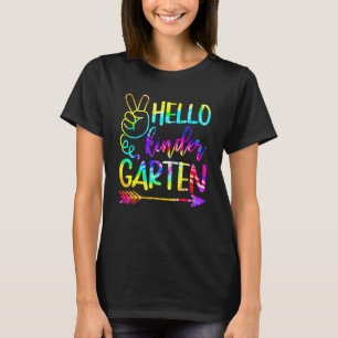 Hello Kindergarten Teacher Tie Dye Welcome Back To T-Shirt