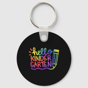 Hello Kindergarten Teacher Tie Dye Welcome Byck To Key Ring