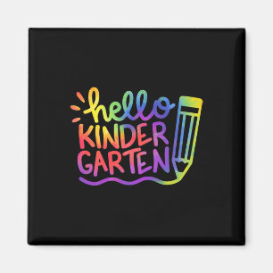 Hello Kindergarten Teacher Tie Dye Welcome Byck To Magnet
