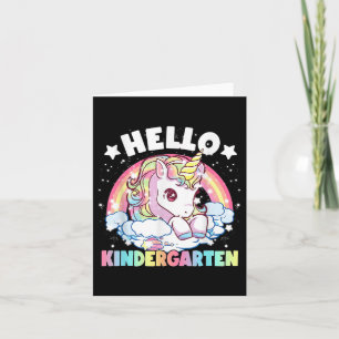Hello Kindergarten Teacher Unicorn Back To School Card