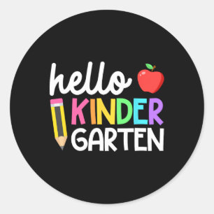 Hello Kindergarten Team Kinder Back to School Teac Classic Round Sticker