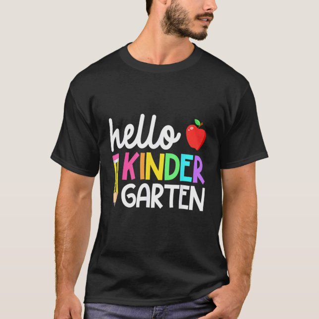 Hello Kindergarten Team Kinder Back To School Teac T-Shirt (Front)
