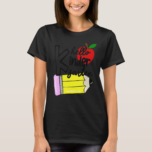 Hello Kindergarten Team Kinder Back To School Teac T-Shirt (Front)