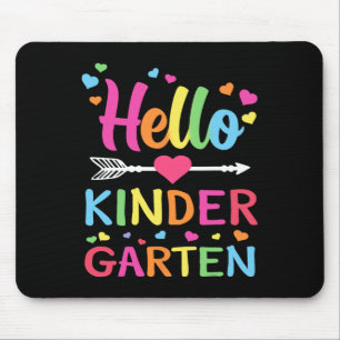 Hello Kindergarten Team Kinder Byck To School Teac Mouse Mat