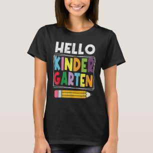 Hello Kindergarten Team Kinder Squad Teacher Back T-Shirt