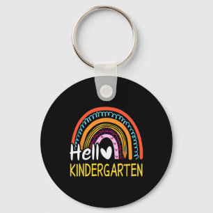 Hello Kindergarten Team Teacher Back to School Rai Key Ring