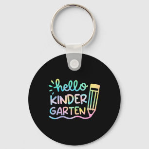 Hello Kindergarten Tie Dye Teachers Kids Back to S Key Ring