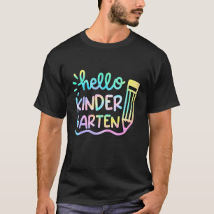 Hello Kindergarten Tie Dye Teachers Kids Back To S T-Shirt