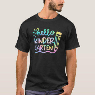 Hello Kindergarten Tie Dye Teachers Kids T-Shirt