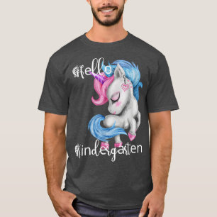 Hello Kindergarten Unicorn Back To School Teacher T-Shirt