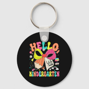 Hello Kindergarten We Back To School Teacher Girl Key Ring