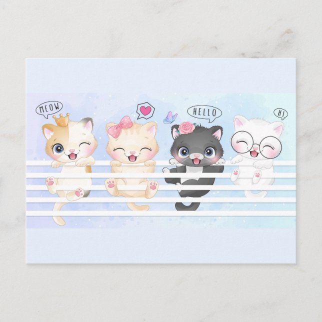 Hello Kittens Postcard (Front)