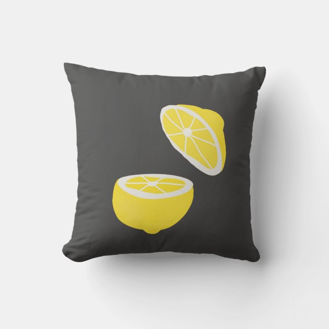 Hello Lemon modern yellow fruit Cushion (Front)