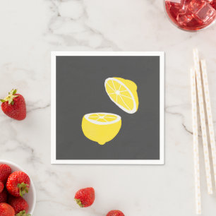 Hello Lemon modern yellow fruit Napkin