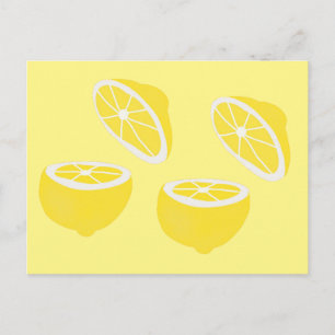 Hello Lemon modern yellow fruit Postcard