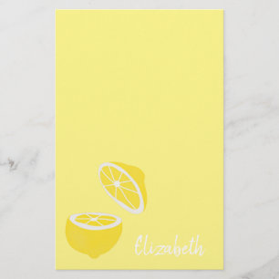 Hello Lemon modern yellow fruit Stationery