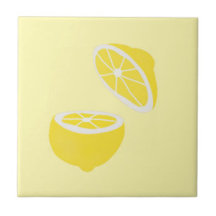 Hello Lemon modern yellow fruit Tile