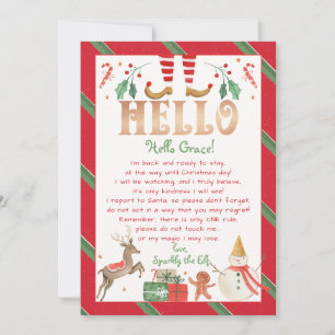 Hello Letter from Your Elf Hello Personalise Invitation