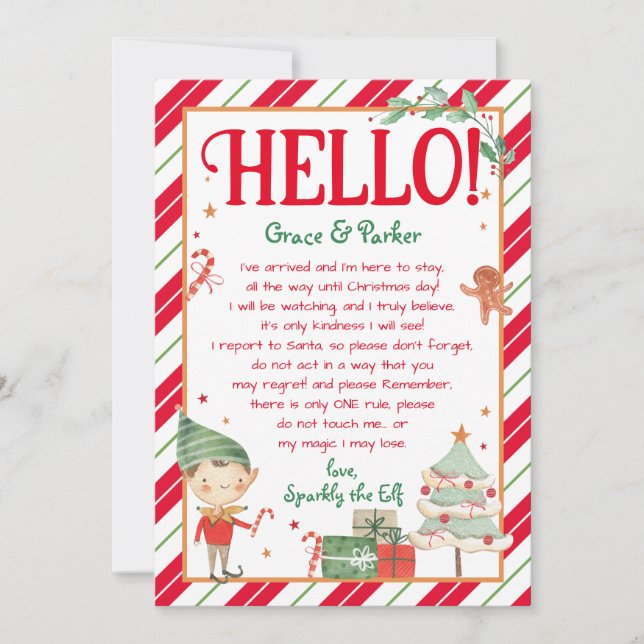 Hello Letter from Your Elf Letter Invitation (Front)
