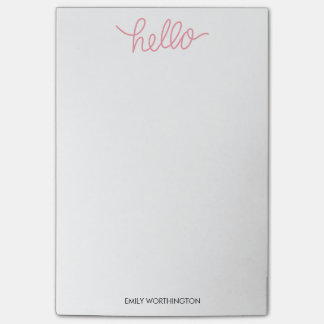 Hello Lettering Custom Post-it® Notes (Pink)