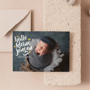 Hello little boy Golden Hart Fotocollage Baby  Announcement