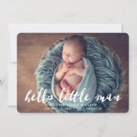 Hello Little Man | Photo Birth Announcement