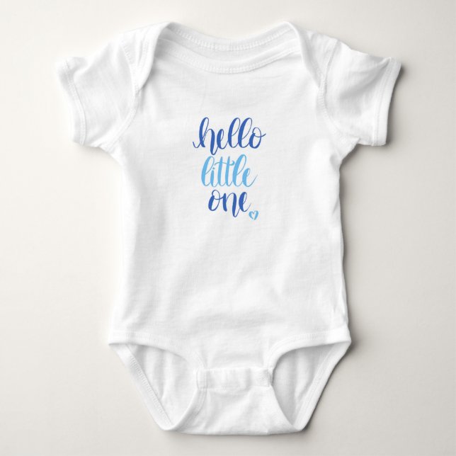 Hello Little One Blue Baby Bodysuit (Front)