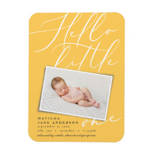 Hello little one chic elegant modern photo magnet