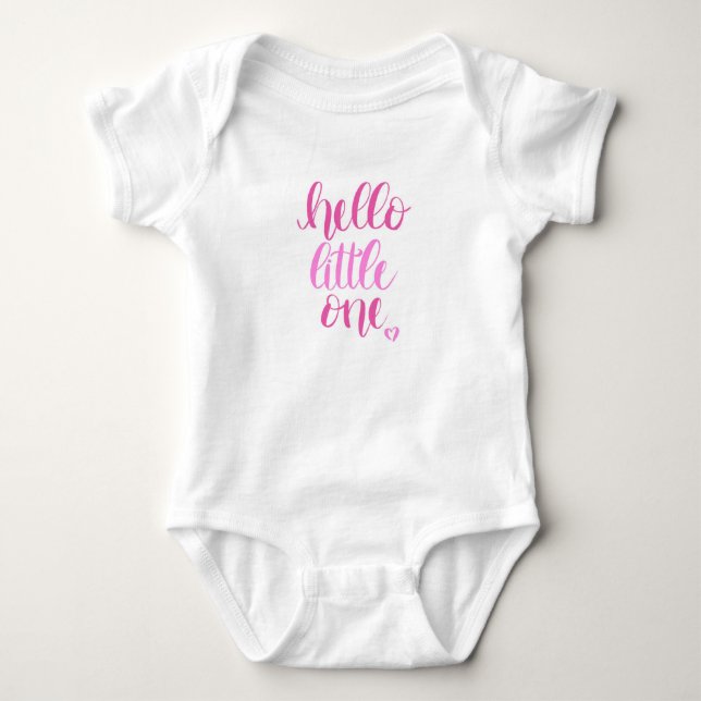 Hello Little One Pink Baby Bodysuit (Front)