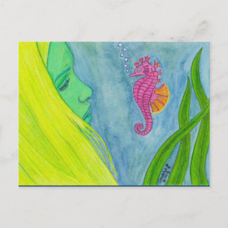 "Hello, Little Seahorse" by Daedelys Postcard