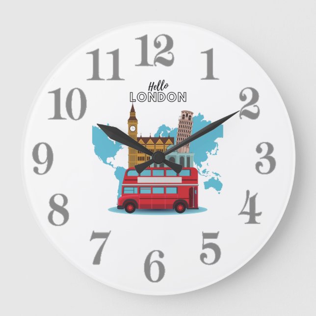 Hello London  Large Clock (Front)