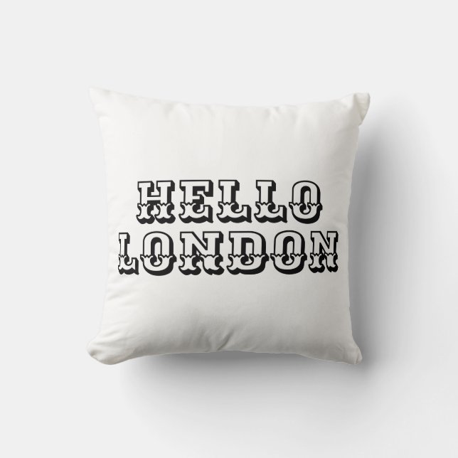 hello london Throw Pillow (Front)