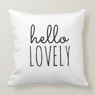 hello lovely chic trendy love design Throw Pillow
