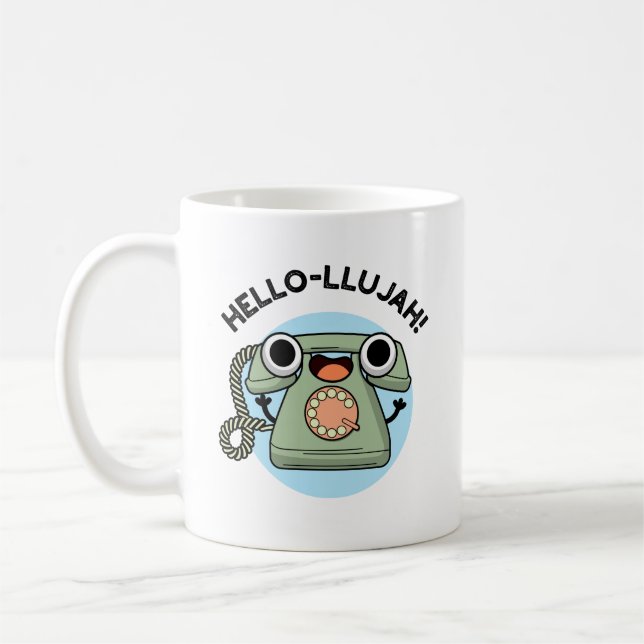 Hello-lujah Funny Telephone Pun  Coffee Mug (Left)