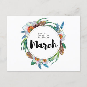 Hello March Postcard