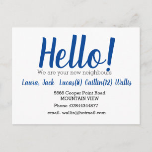 Hello meet the neighbours postcard