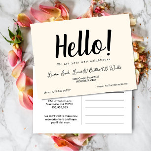 Hello, Meet the Neighbours   Simple Welcome Postca Postcard