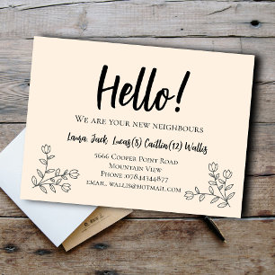 Hello Meet the Neighbours Welcome Postcard