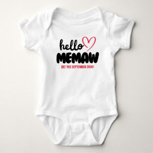 Hello Memaw Baby Reveal Pregnancy Announcement Bodysuit