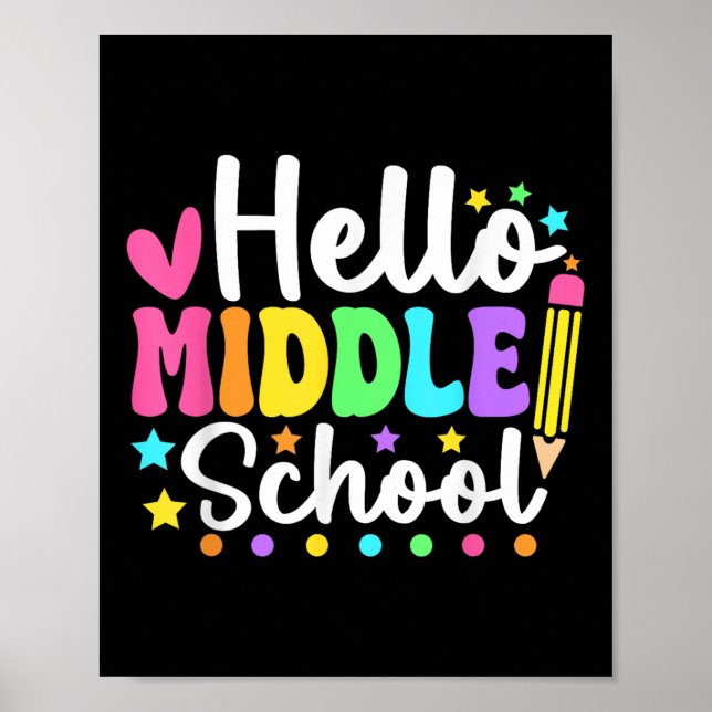 Hello Middle School Back To School Teachers Studen Poster (Front)