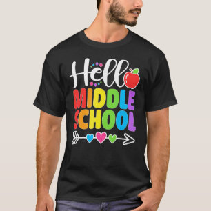 Hello Middle School Heart Teacher Student Back To T-Shirt