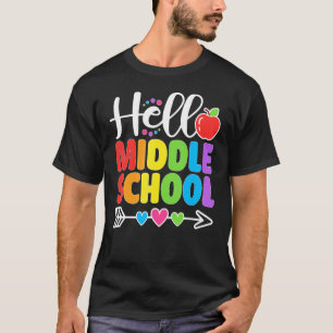 Hello Middle School Heart Teacher Student Back To T-Shirt