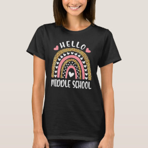 Hello Middle School Rainbow Teachers Back To Schoo T-Shirt